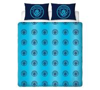 Manchester City FC Double Quilt Cover Set 2-in-1 Blue Flashy 100% Official Merch
