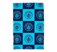 Manchester City Fc Fleece Checkered Blanket Navy Blue/blue/white (150Cm X 100Cm)