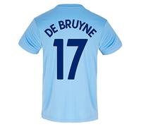MANCHESTER CITY FC Mens De Bruyne 17 Poly T-Shirt Sky Blue Small