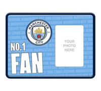 MANCHESTER CITY FC No.1 Fan Metal Embossed Photo Frame (One Size) (Sky Blue/White/Yellow)