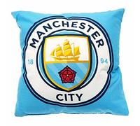 Manchester City FC Official Crest Design Cushion (One Size) (Multicoloured)