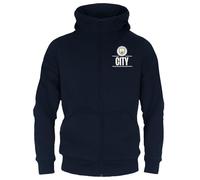 Manchester City FC Manchester City Boys Hoody Zip Fleece Kids OFFICIAL Football Gift Navy Blue 8-9 Years