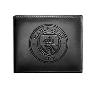 Manchester City FC Official Football Gift Embossed Crest Money Wallet Black