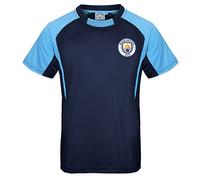 Manchester City FC Official Gift Boys Crest Poly T-Shirt Navy Blue 10-11 Yrs LB