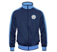 MANCHESTER CITY FC Official Gift Boys Retro Track Top Jacket Navy 10-11 Years