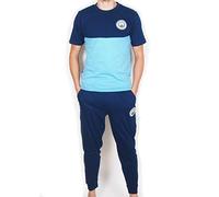 Manchester City FC Official Gift Mens Premium Long Pyjamas Set Navy XXL