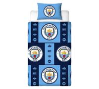 Manchester City Fc Reversible Crest Duvet Set Multicoloured (Single)