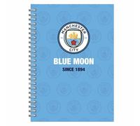 MANCHESTER CITY FC Spiral Crest A5 Notebook, Notebooks, Lined Pages, Sports, Gift