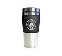 Manchester City FC Travel Mug Without Handle, Black/Stainless Steel, One Size