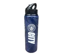 Hy-Pro Aluminium Bottle - Officially Licensed Manchester City F.C. - 750ml, Folding Straw, Leakproof