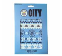 Manchester City FC Wrapping Paper 2 Sheets 2 Tags Christmas Wrap