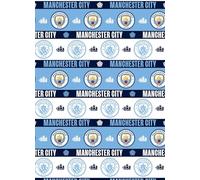 MANCHESTER CITY FC WRAPPING PAPER ROLL WRAP 3M FOOTBALL BIRTHDAY GIFT WRAP
