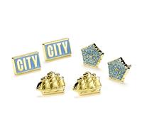 Manchester City Football Club Set of Three Stud Earrings MCESS001 - Alloy / Copper / Aluminium