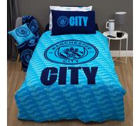 Manchester City FC Official Single Duvet Cover Set, Crestcol Design | Blue Reversible 2 Sided Football Bedding Cover Official Merchandise Including Matching Pillow Case