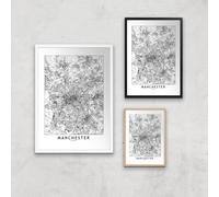 Manchester City Map Giclee Art Print - A3 - Print Only