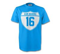 Manchester City Men's Sergio Aguero Crest Tee in Light Blue | Size: Small Manchester City Light Blue S