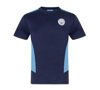 MANCHESTER CITY Official Football Gift Boys Poly T-Shirt Navy Blue 8-9 Years