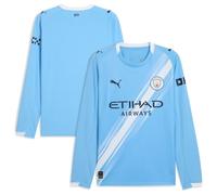 PUMA Manchester City 25/26 Long Sleeve Home Jersey Men, Light Blue/White, size 2XL