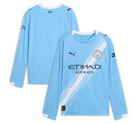 PUMA Manchester City Kids Home Shirt 2025/26 Season - Long Sleeve - Team Light Blue - Size: 15/16 Years