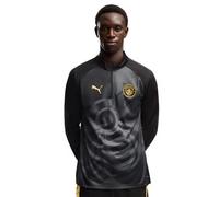 Manchester City Puma Warm Up 1/4 Zip Top - Black