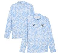 Manchester City Puma Warm Up 1/4 Zip Top - Silver