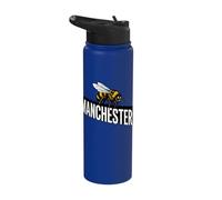 Manchester England 3D Bee Ornate Black Print Stainless Steel Insulated Water Bottle
