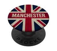Manchester England Great Britain UK Flag Born And Bred Music PopSockets Adhesive PopGrip