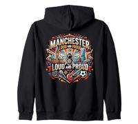 Manchester England Lancashire Born Bred Zip Hoodie