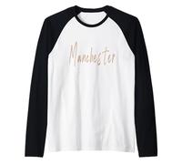 Manchester England Vintage Elegant Design Raglan Baseball Tee