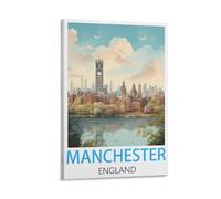 Manchester England Vintage Travel Poster 08x12inch(20x30cm) Canvas Art Poster And Wall Art Picture Print Bedroom Decor