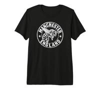 Manchester England Zine Ink Bee Round Premium T-Shirt
