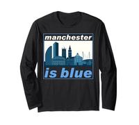 Manchester is Blue! City Skyline Design Long Sleeve T-Shirt