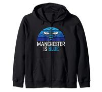 Manchester is Blue with Worker Bee and blue moon Zip Hoodie