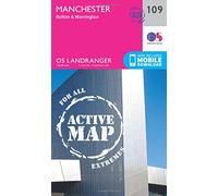 Landranger Active 109 Manchester, Bolton & Warrington Map With Digital Version - Pink, Pink One Size