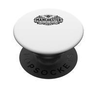 Manchester North England Bee Ornate Black Print PopSockets Adhesive PopGrip