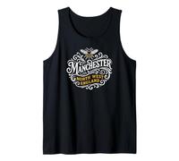 Manchester North West England Bee Ornate White Lettering Tank Top