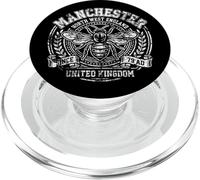 Manchester NW England UK Since 79 AD Bee Aged White Print PopSockets PopGrip for MagSafe