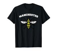 Manchester of England Honey Producing Bee Worker Symbol Value Graphic T-Shirt, Men, Black, L