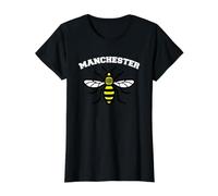 Manchester of England Honey Producing Bee Worker Symbol Value Graphic T-Shirt, Women, Black, L