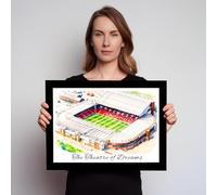 Manchester Old Trafford Stadium Art Print, Theatre of Dreams Drawing Illustration, A3 Wall Art Print