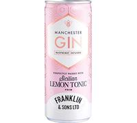 Franklin & Sons | Premium Ready To Drink Cans | 12 Pack | Spirit & Mixer | 5.5% ABV (12 x 250ml, Raspberry Gin & Lemon Tonic)