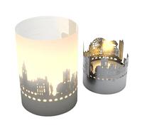 Manchester Skyline Gift Tube Shadow Play Candle | Stunning Silhouette Projection | Great Souvenir for Manchester Fans!