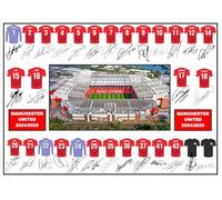 Manchester Team Squad Signed Print, 2024/2025 Season, Old Trafford Stadium (A3 PRINT ONLY)