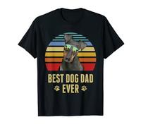 Manchester Terrier Best Dog Dad Ever Retro Sunset T-Shirt