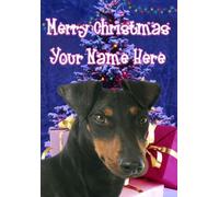 Manchester Terrier Dog Merry Christmas Xmas Personalised Card A5 Any Name XM197