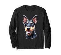 Manchester Terrier Dog Portrait Long Sleeve T-Shirt