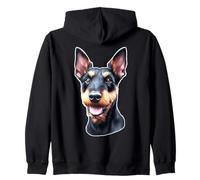 Manchester Terrier Dog Portrait Zip Hoodie