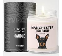 Manchester Terrier Gifts - Luxury Soy Wax Candle - Vanilla, Jasmine, Sugared Almond - Dogs in Shades - Makester