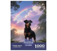 Manchester Terrier Jigsaw Puzzles Puzzle for Adults Kids. 1000 Pieces Cute Dog Whimsical Challenge Toy Educational Game Home Decoration for Adults& Kids Age 14 Years Up 38x26cm/1000pcs