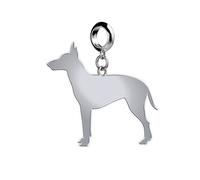 Manchester Terrier Silhouette Silver Charm